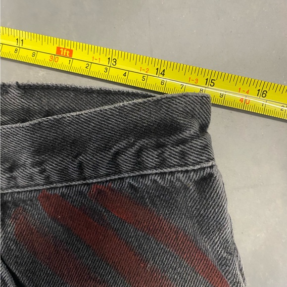 Vintage Wrangler Jean Shorts Custom Painted Distressed 34 - Picture 2 of 7